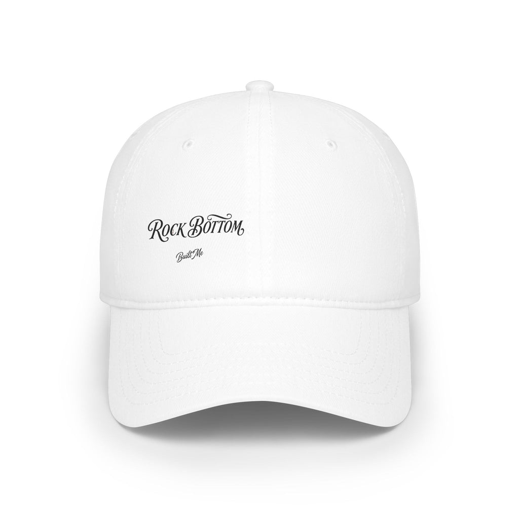 Low Profile Baseball Cap — 'Rock Bottom' Script Logo Embroidered Hat