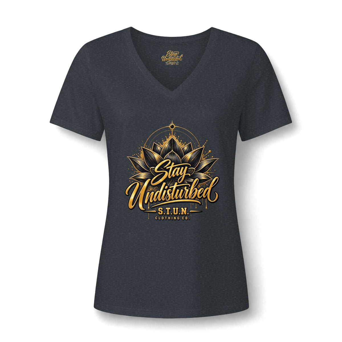 Lotus "Stay Undisturbed" V-Neck Tee