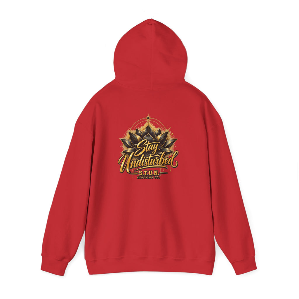 "Stay Undisturbed" Hoodie, Unisex — Minimalistischer Script-Pullover im Relaxed-Fit