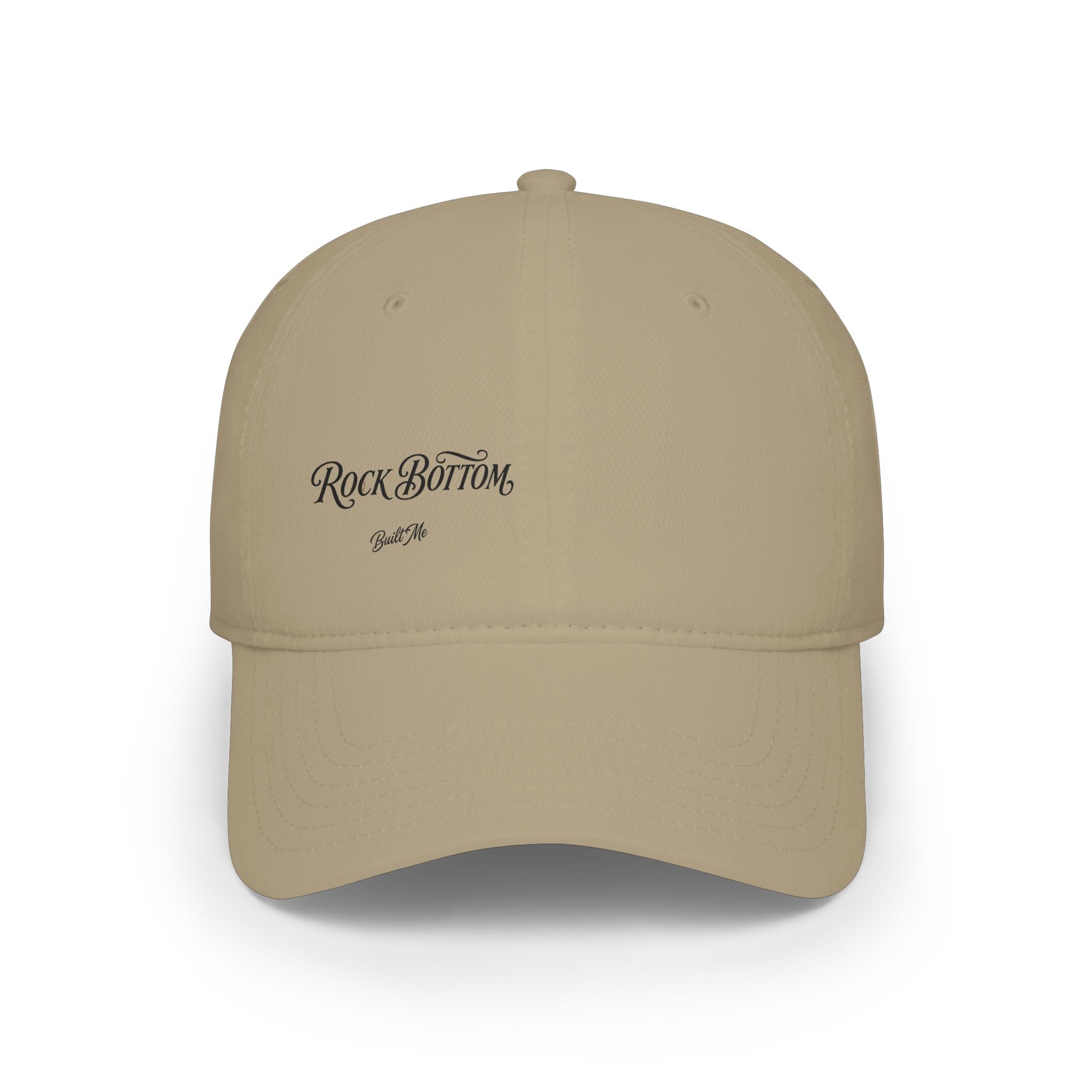 Low Profile Baseball Cap — 'Rock Bottom' Script Logo Embroidered Hat