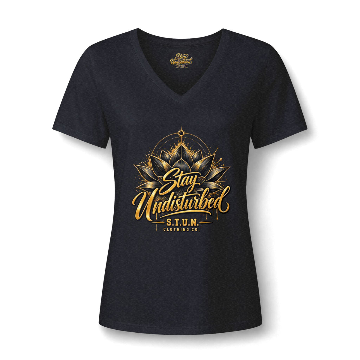 Lotus "Stay Undisturbed" V-Neck Tee