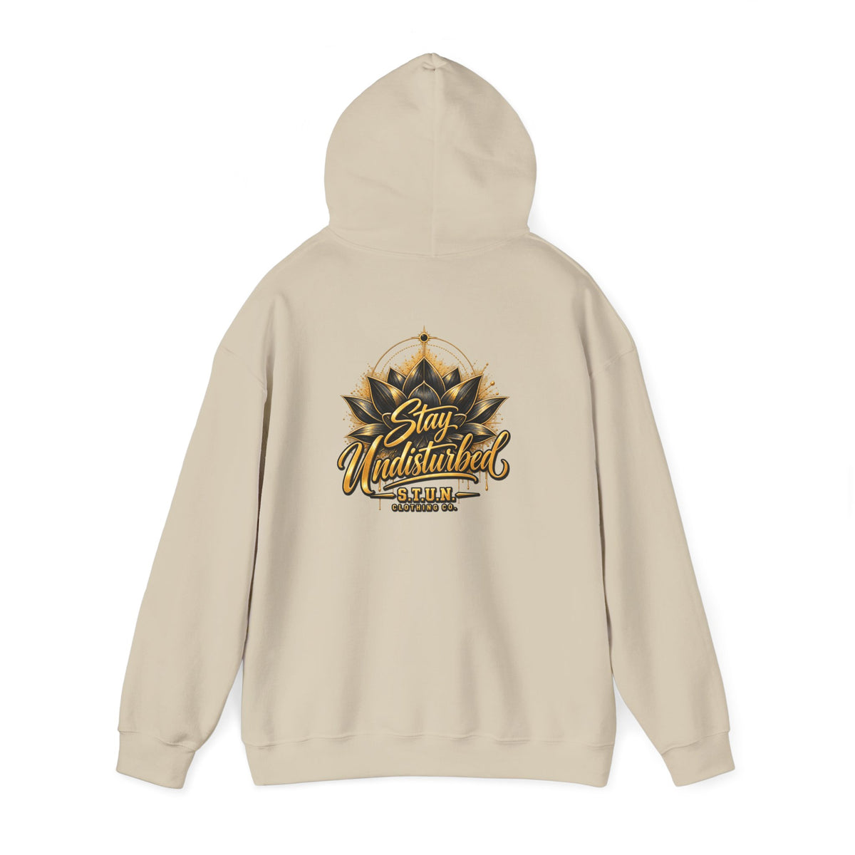 "Stay Undisturbed" Hoodie, Unisex — Minimalistischer Script-Pullover im Relaxed-Fit