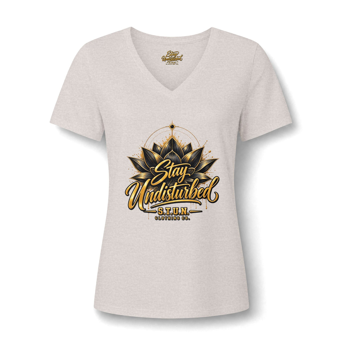 Lotus "Stay Undisturbed" V-Neck Tee