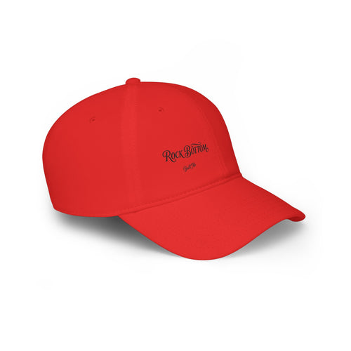 Low Profile Baseball Cap — 'Rock Bottom' Script Logo Embroidered Hat