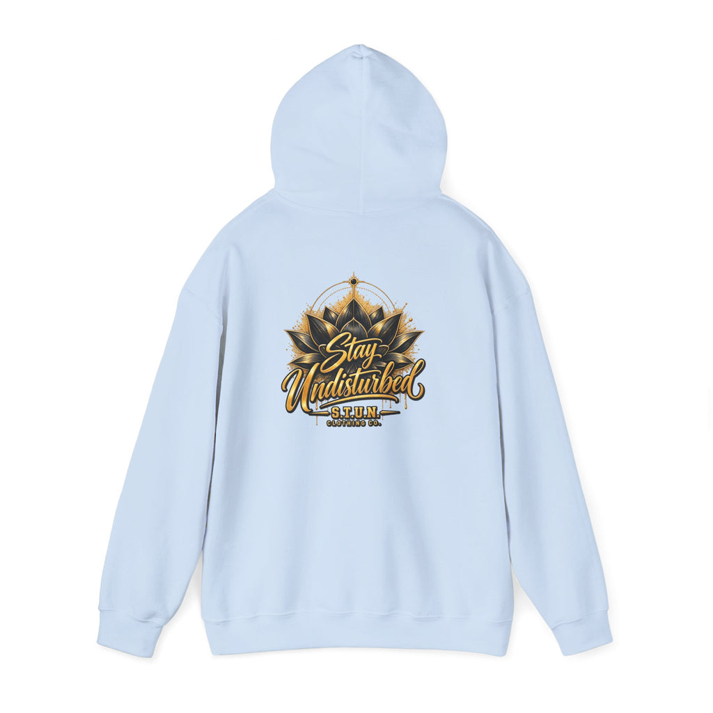"Stay Undisturbed" Hoodie, Unisex — Minimalistischer Script-Pullover im Relaxed-Fit
