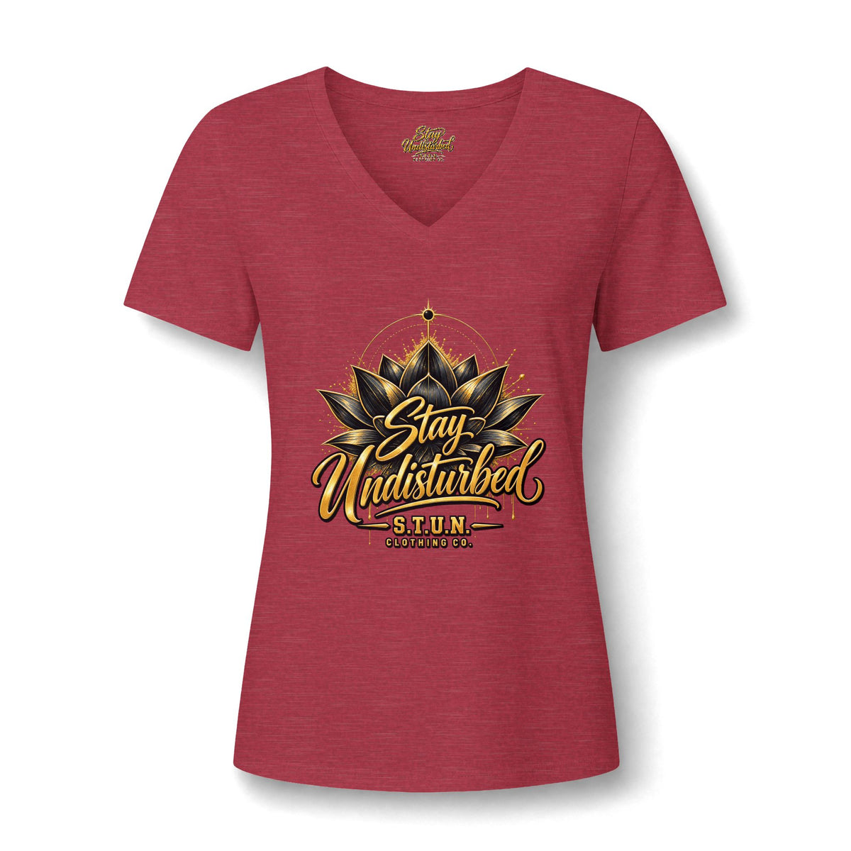 Lotus "Stay Undisturbed" V-Neck Tee