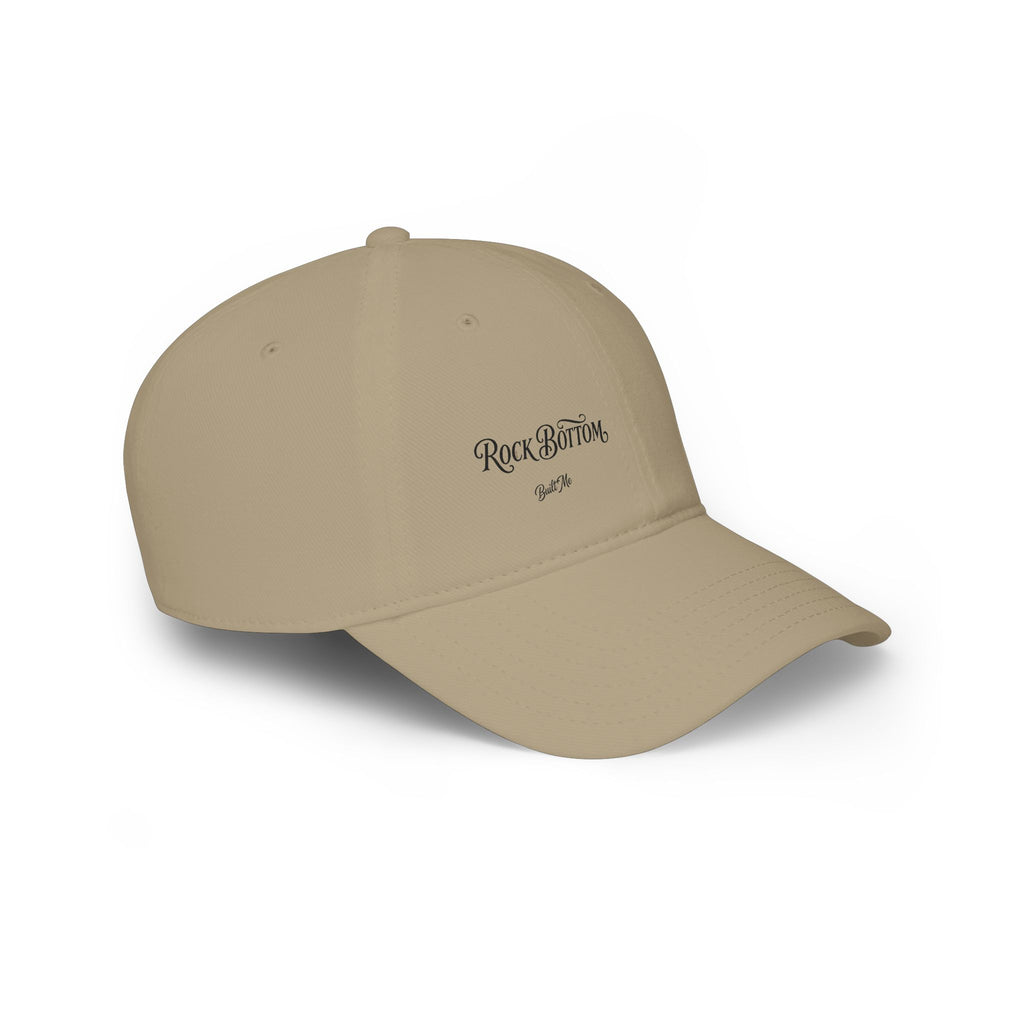 Low Profile Baseball Cap — 'Rock Bottom' Script Logo Embroidered Hat