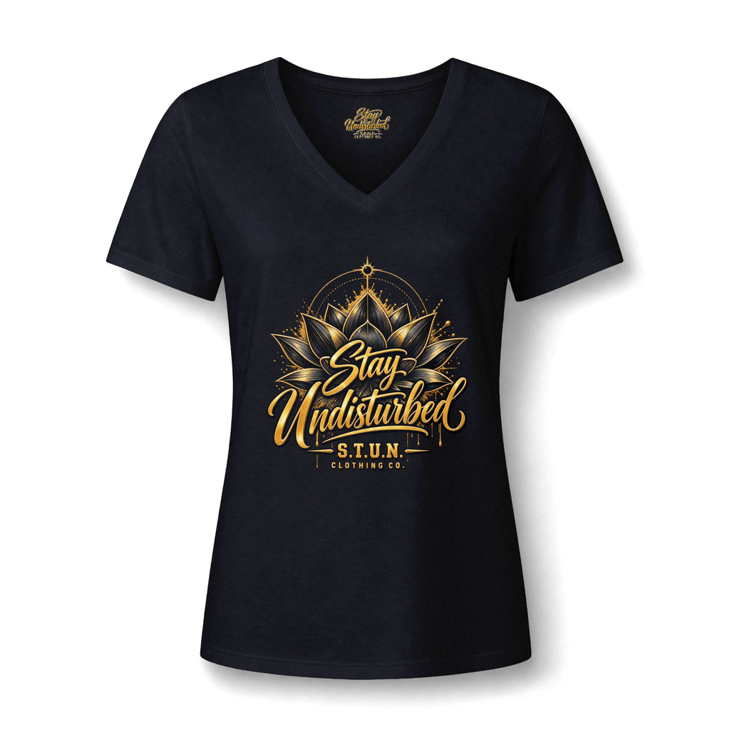 Lotus "Stay Undisturbed" V-Neck Tee