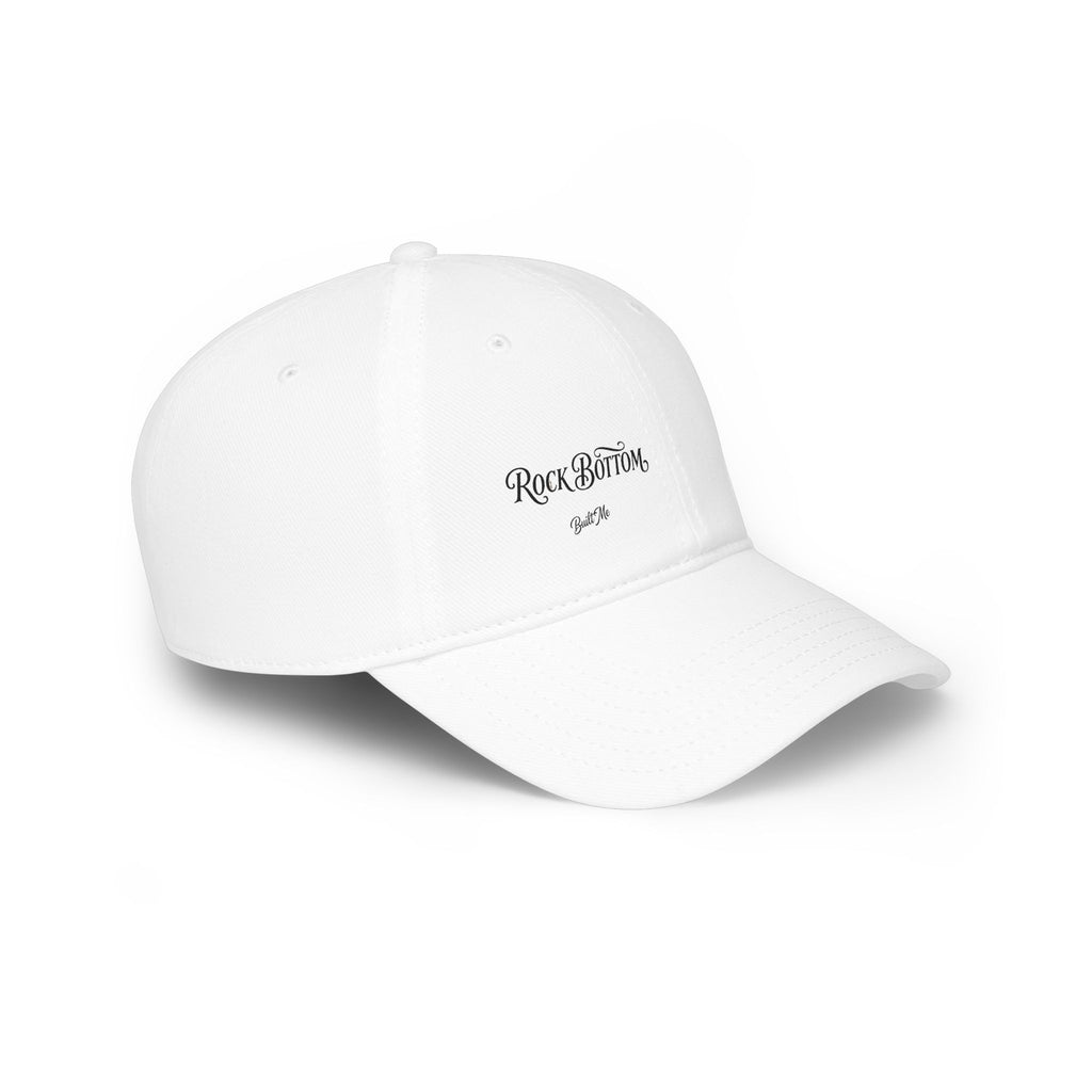 Low Profile Baseball Cap — 'Rock Bottom' Script Logo Embroidered Hat