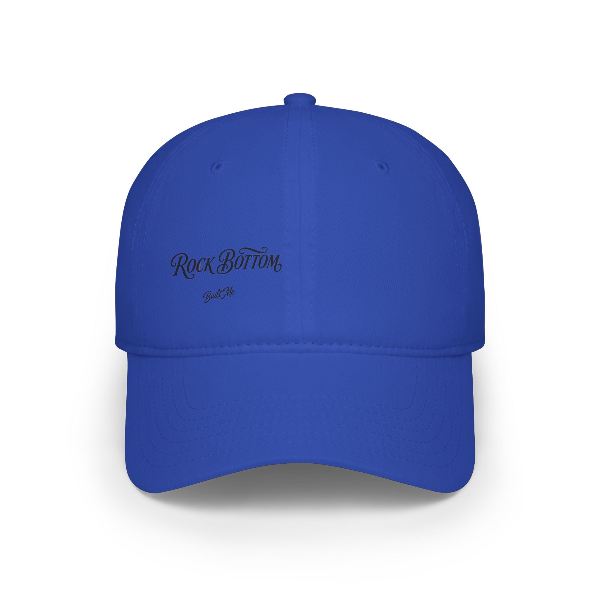 Low Profile Baseball Cap — 'Rock Bottom' Script Logo Embroidered Hat
